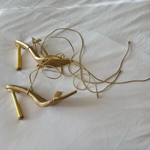 EGO Elegant Gold Strappy Heels w9 - lace up